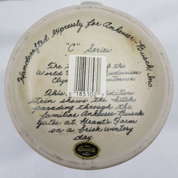 Anheuser Busch Budweiser Stein Beer Mug Bud Clydesdale "C" Series Vintage Vtg - Picture 5 of 8